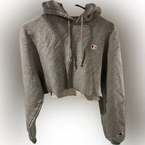 Champion Women's Heather Gray Cropped Hoodie Size XS